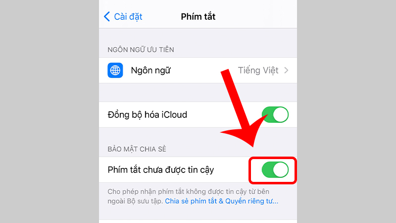 Bật Ph&iacute;m tắt chưa được tin cậy
