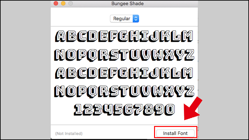 Nhấn chuột vào Install Font 