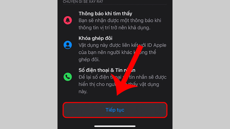 Th&ocirc;ng tin của bạn hiện l&ecirc;n v&agrave; nhấn Tiếp tục
