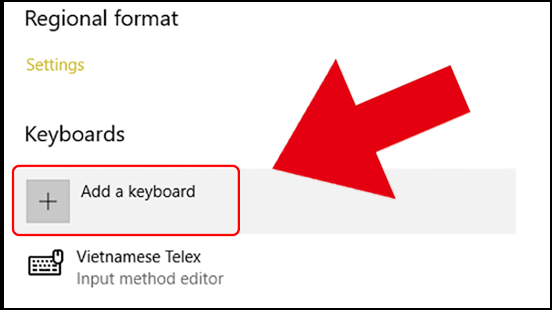 Bấm Add a keyboard để thêm kiểu gõ VNI