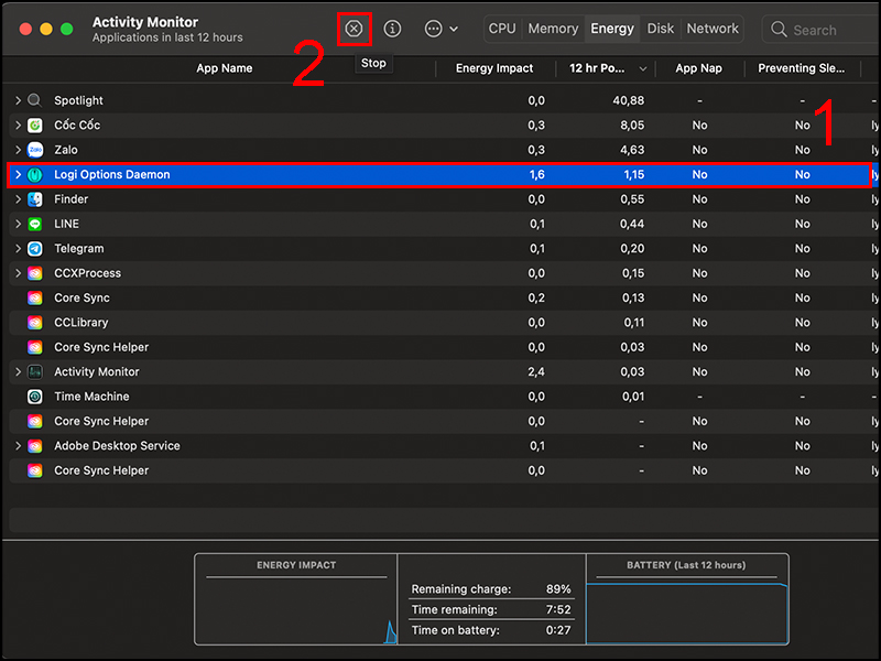 Xoá dữ liệu các ứng dụng sử dụng nhiều CPU