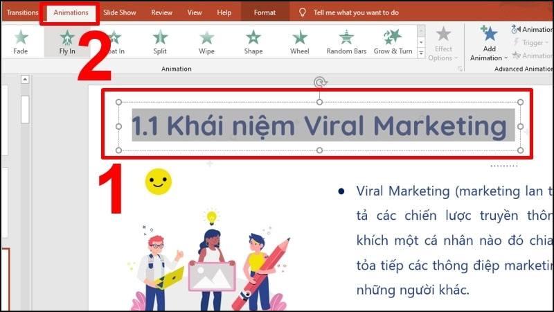 HƯỚNG DẪN TẠO HIỆU ỨNG CHO VĂN BẢN TRONG POWERPOINT