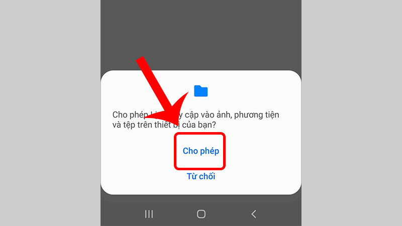 Mở file và nhấn Cho phép để cấp quyền