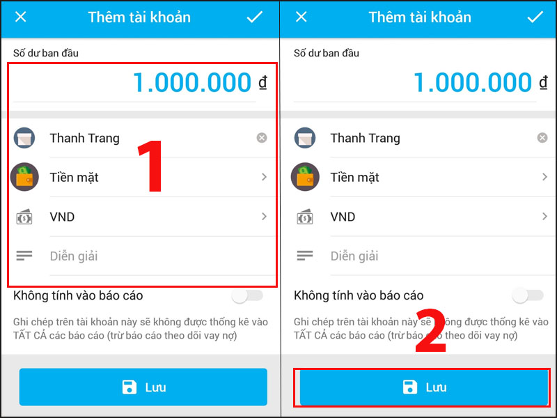 Điền thông tin về tài khoản muốn tạo 