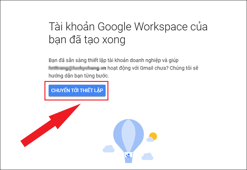 Thiết lập tài khoản G Suite