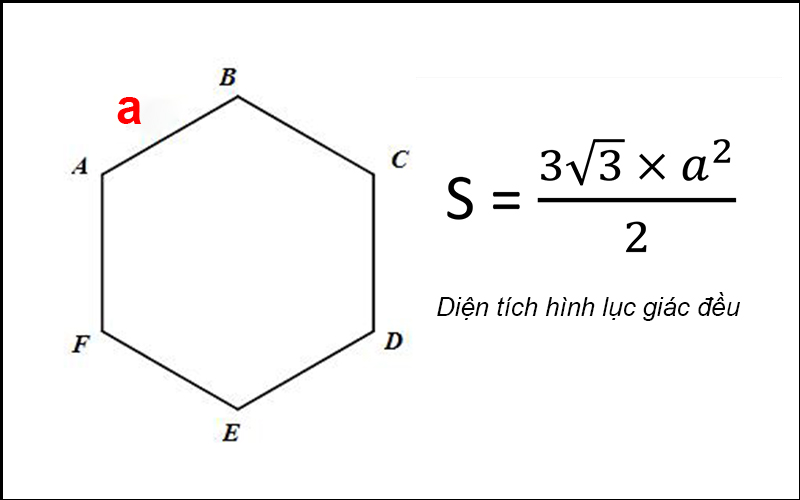 Công thức tính diện tích lục giác đều