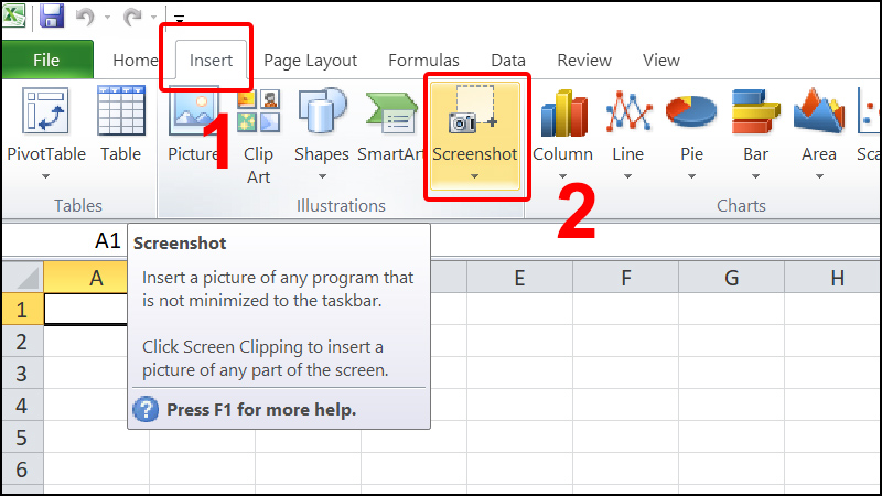 Làm thế nào để lưu hình ảnh chụp màn hình Excel vào một tập tin?
