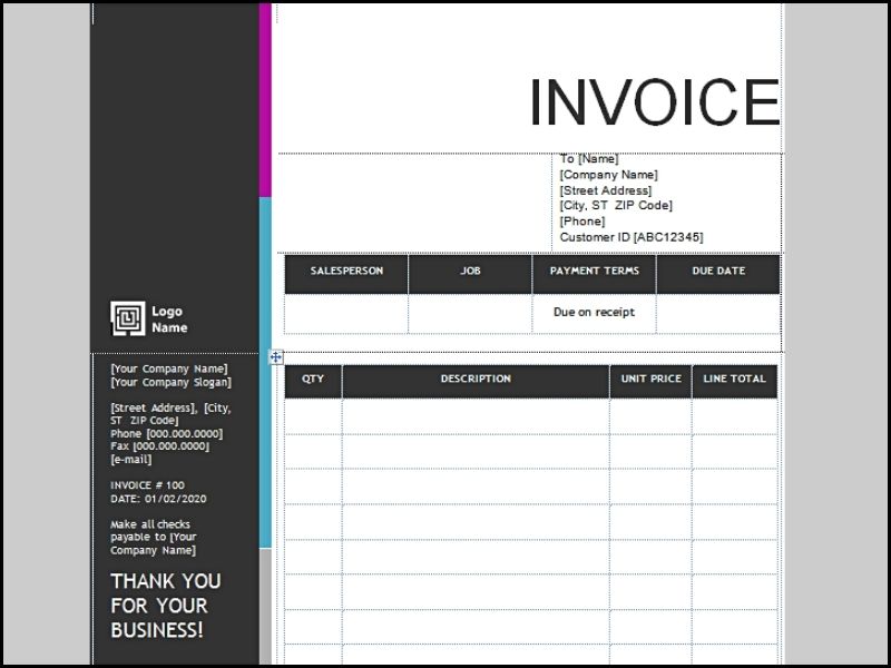 H&oacute;a đơn dịch vụ (thiết kế Gradient m&agrave;u xanh lam)