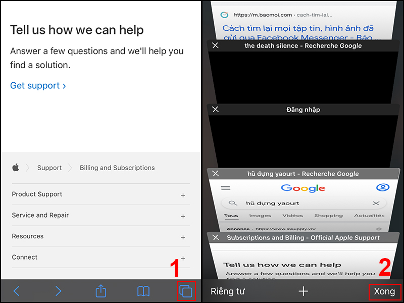 Chuyển về chế độ xem tab