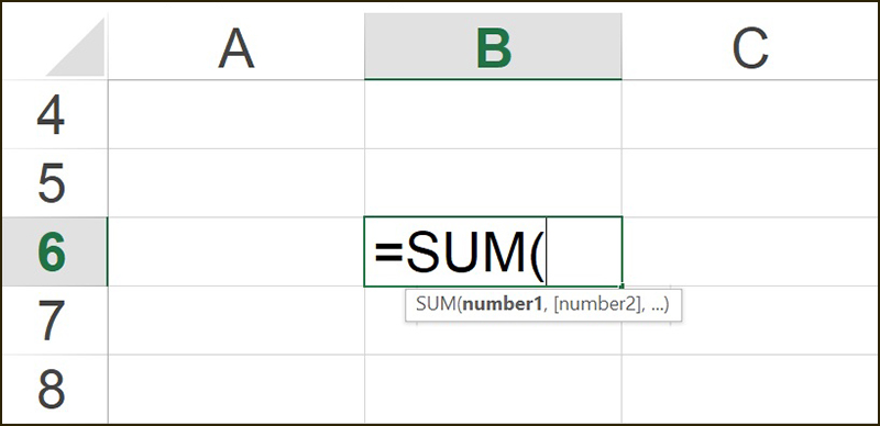Hàm SUM là hàm tính tổng tất cả các số có trong dãy ô dữ liệu