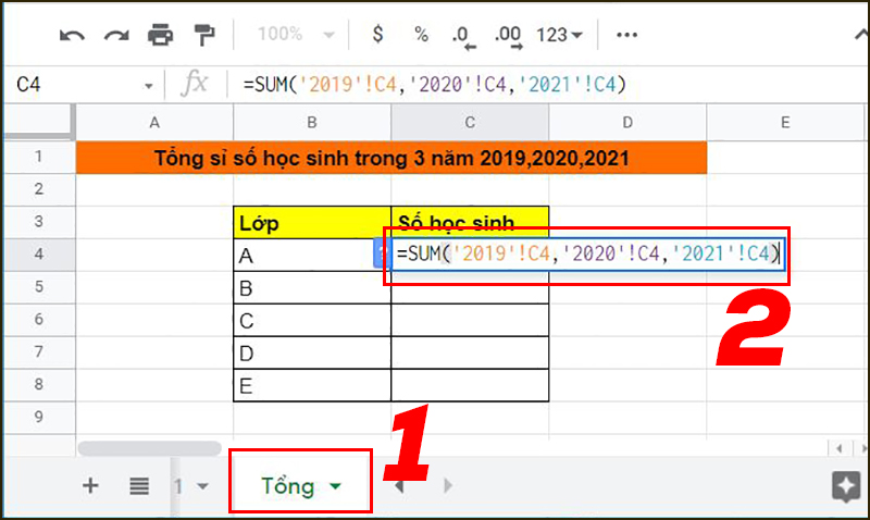 [Video] Cách sử dụng hàm SUM trong Google Sheet tính tổng các đối số