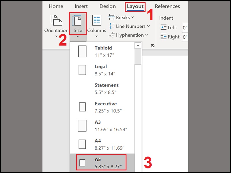 Tùy chỉnh size thành khổ A5