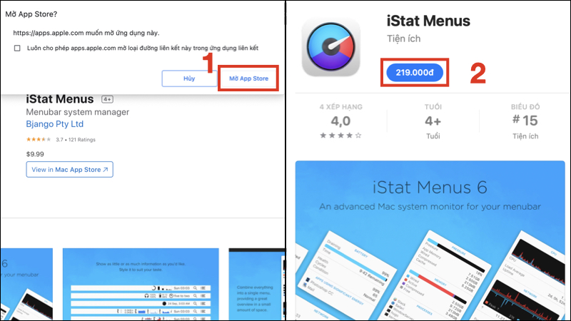 Ứng dụng iStat Menus