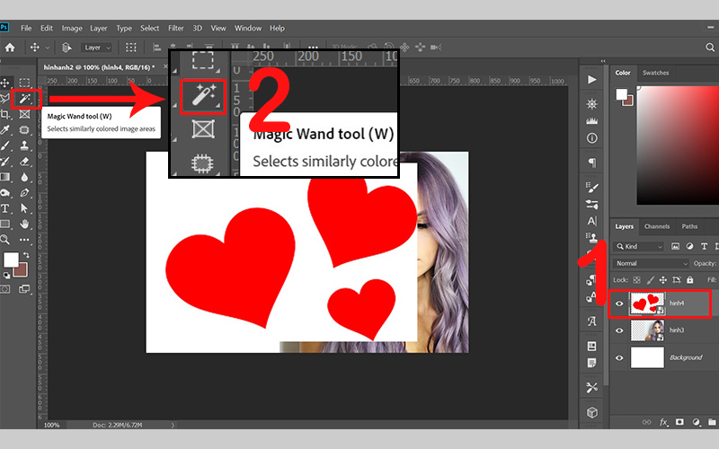 Chọn công cụ Magic Wand Tool