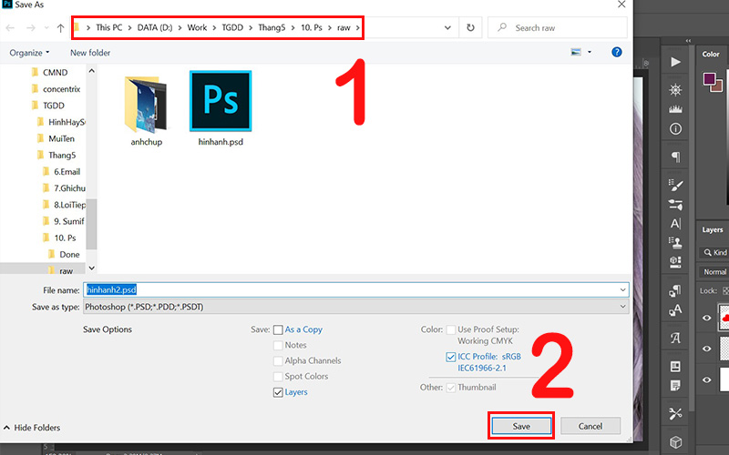 Chọn nơi lưu file hinhanh2.psd