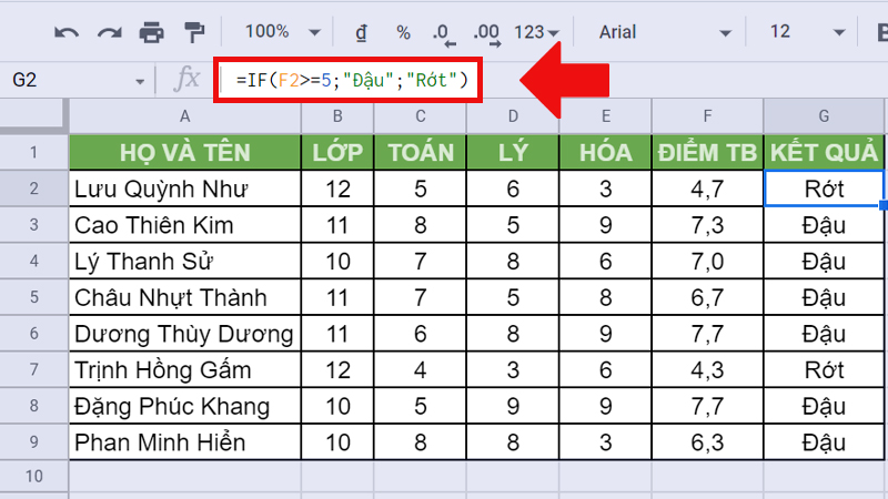 Video] Cách sử dụng hàm IF trong Google Sheet lọc dữ liệu có điều ...