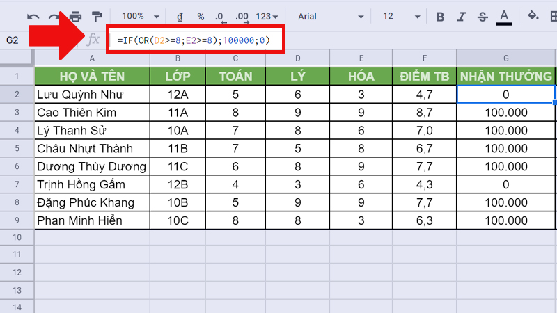 [Video] Cách sử dụng hàm IF trong Google Sheet lọc dữ liệu