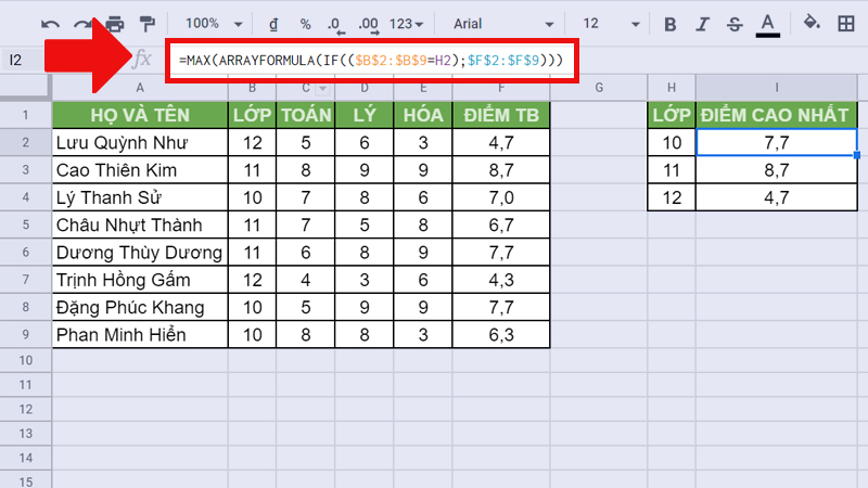 [Video] Cách sử dụng hàm IF trong Google Sheet lọc dữ liệu