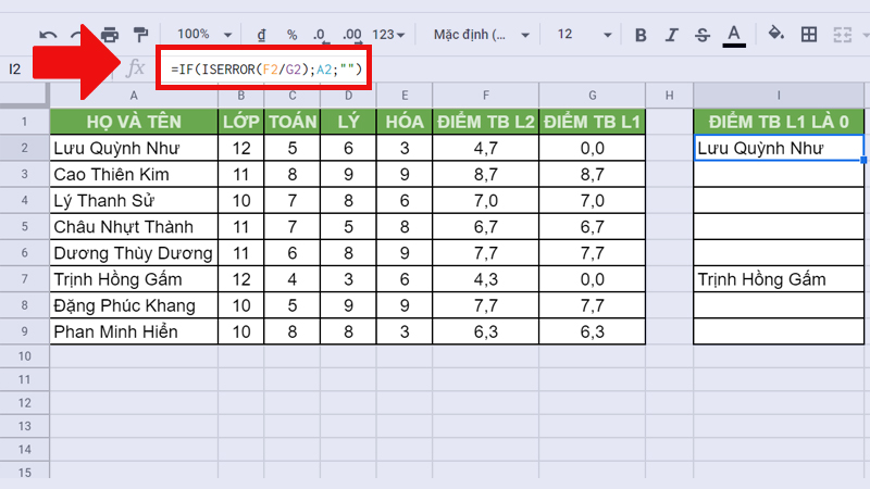 [Video] Cách sử dụng hàm IF trong Google Sheet lọc dữ liệu