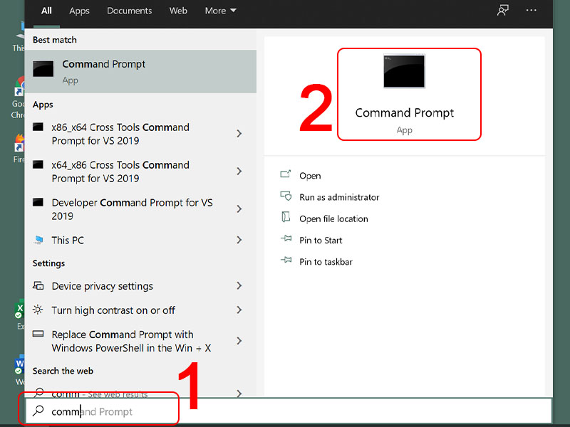Vào Command Prompt