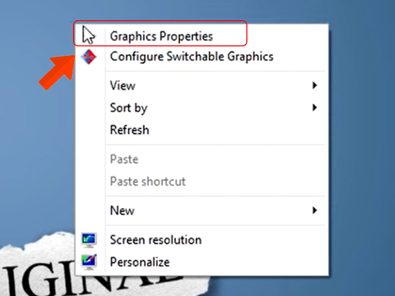 Vào Graphics Properties