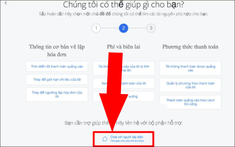 Chọn Chat với người đại diện