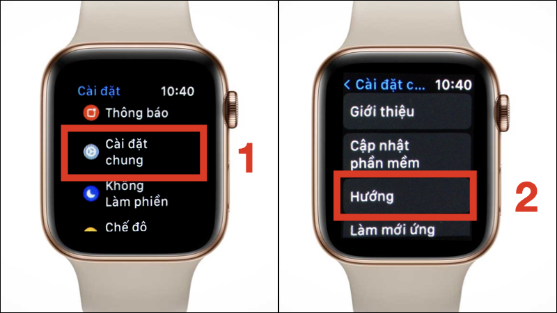 V&agrave;o C&agrave;i đặt chung, chọn mục Hướng