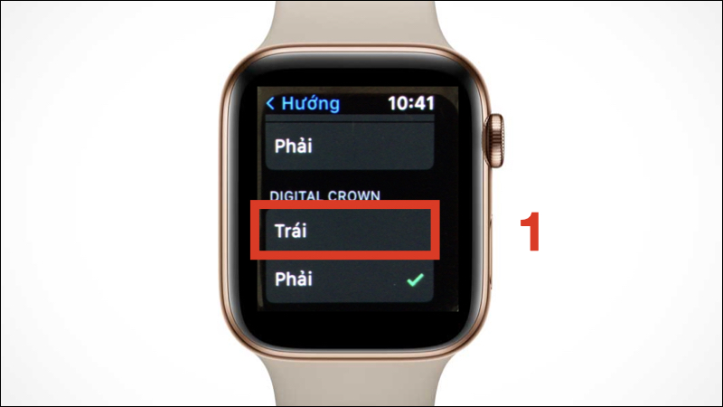 Nhấn v&agrave;o chiều Tr&aacute;i hoặc Phải t&ugrave;y theo c&aacute;nh tay m&agrave; bạn đang đeo