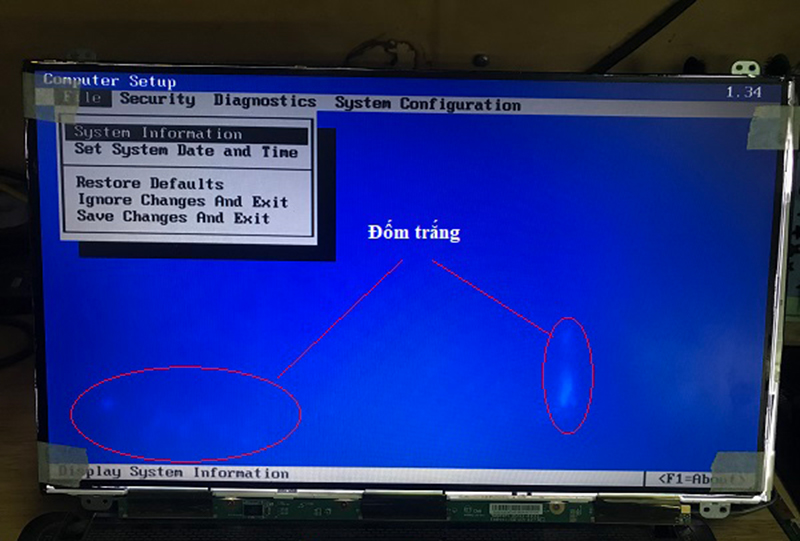 Lỗi màn hình laptop bị đốm trắng, đốm sáng