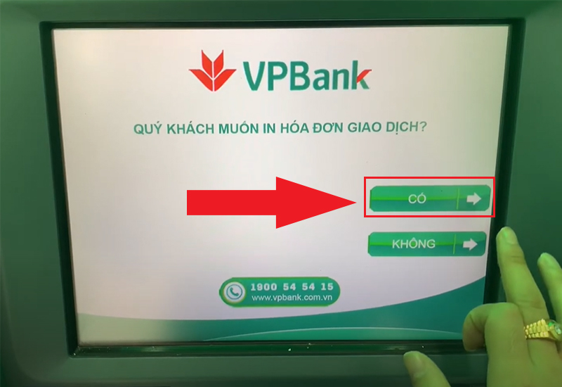 Chọn có khi muốn in hóa đơn