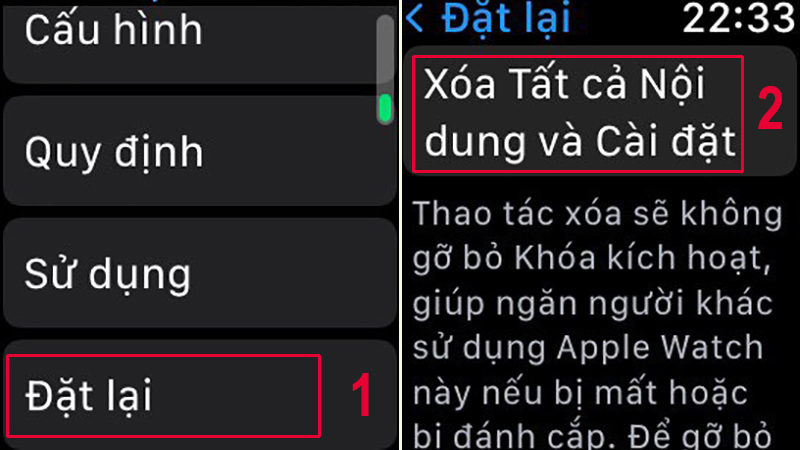 Sau khi chọn Xóa Tất cả nội dung và cài đặt, nhập mật khẩu để hoàn thành reset