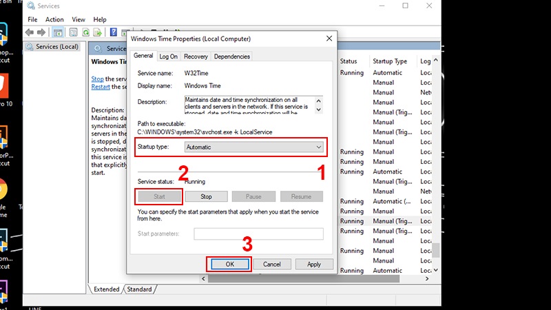 Điều chỉnh Windows Time