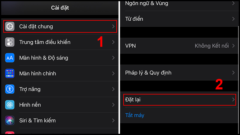 Tiến h&agrave;nh đặt lại c&agrave;i đặt mạng