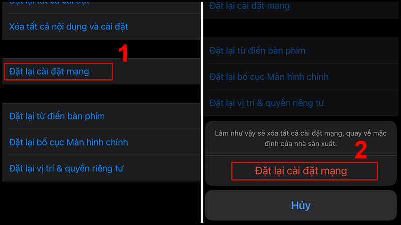 X&aacute;c nhận khởi động lại c&agrave;i đặt mạng