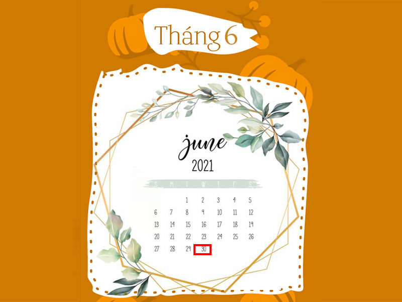 30 tháng 6 năm 2021 rơi vào thứ 4