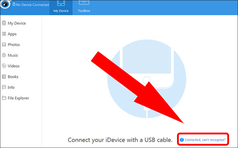 click v&agrave;o Connected, can't recognize?