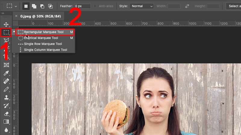 Chọn Rectangular Marquee Tool