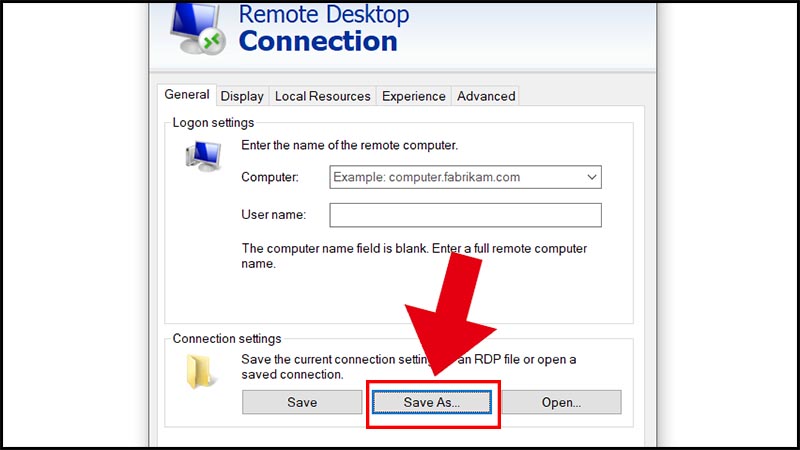 Trong Connections settings, chọn Save As