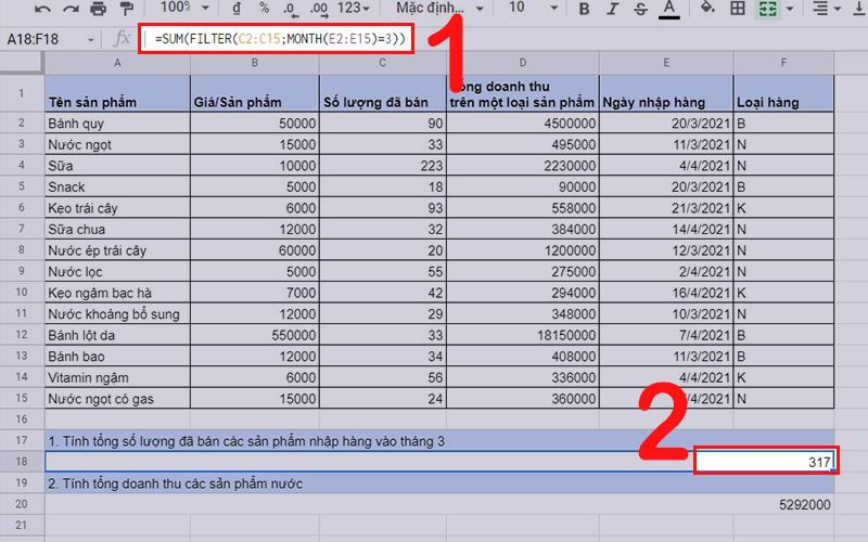 Tổng số lượng đ&atilde; b&aacute;n c&aacute;c sản phẩm nhập h&agrave;ng v&agrave;o th&aacute;ng 3