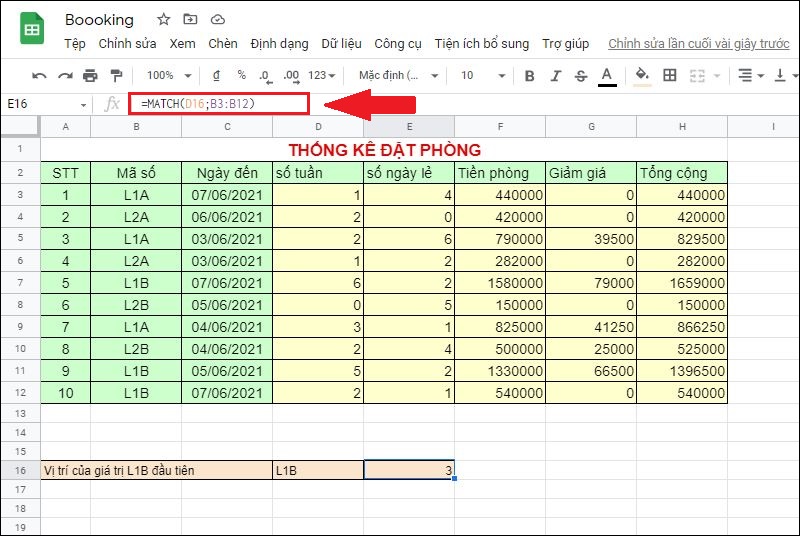 Lấ vị tr&iacute; gi&aacute; trị bằng h&agrave;m MATCH