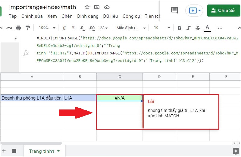 V&iacute; dụ minh họa lỗi #N/A