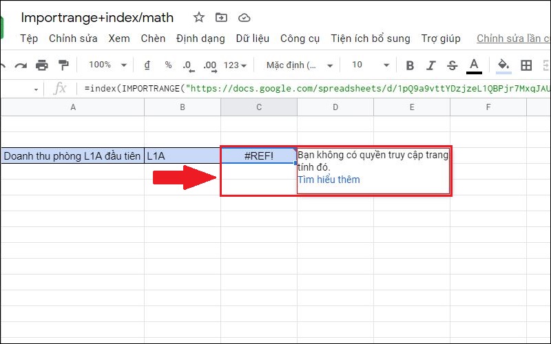 V&iacute; dụ minh họa lỗi #REF!