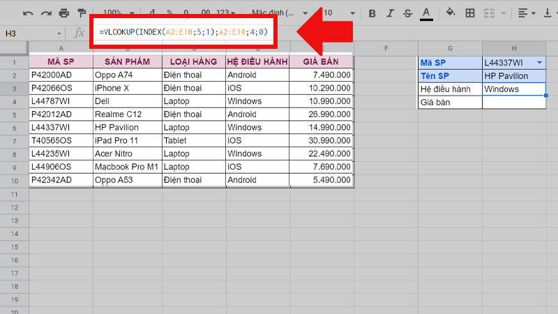 Lấy ra hệ điều h&agrave;nh của sản phẩm HP Pavilion