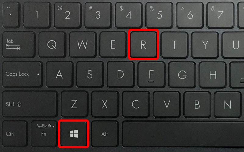 Nhấn tổ hợp phím Windows + R trên bàn phím