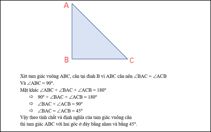 Cách chứng minh tam giác vuông cân