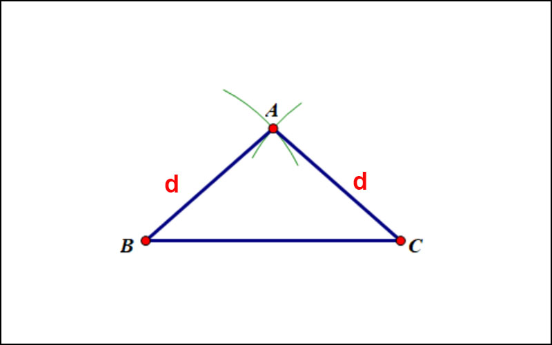 Vẽ tam giác cân bằng compa