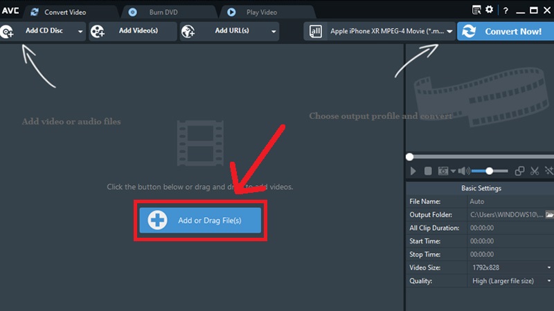 Chọn Add or Drag File(s) trong giao diện Any Video Converter