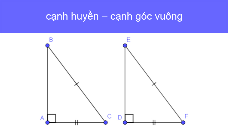 Trường hợp 7: cạnh huyền – cạnh góc vuông