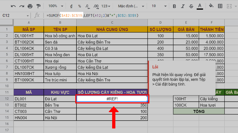Lỗi #REF