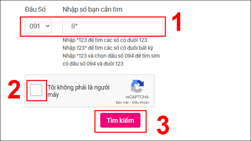 Chọn đầu số 0918
